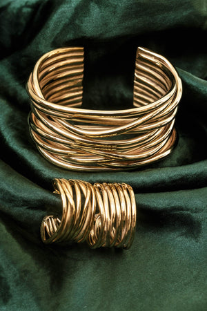 Salma gold statement cuff - Umutoni - Handmade with love in Kenya