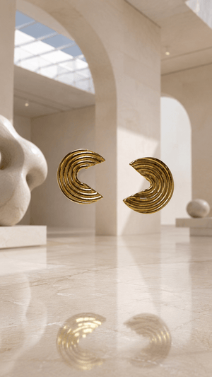 Safari gold earrings by Umutoni, sculptural 24k gold plated earrings handmade in Kenya